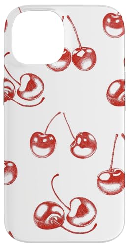 JessiCase iPhone 14 Hülle, Robuster Schutz, Rot, Frucht (Cartoon) Kirschen Muster von JessiCase