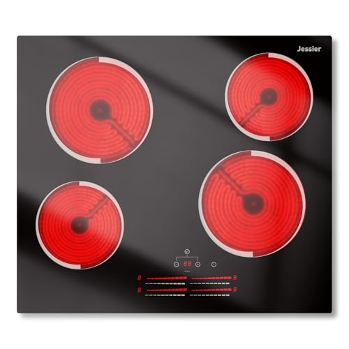 Jessier Kochfeld 4 Platten Einbau, Herdplatte 4 Kochfelder, Glaskeramikkochfeld 4 Platten 60 cm, 9 Leistungsstufen, Pausenfunktion, Timer, Sicherheitssperre Jessier Kochfeld 4 Platten Einbau, Herdplatte 4 Kochfelder, Glaskeramikkochfeld 4 Platten 60 cm, 9 Leistungsstufen, Pausenfunktion, Timer, Sicherheitssperre von Jessier