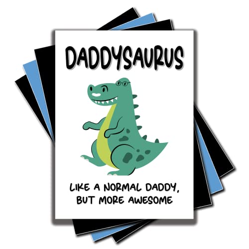 Jesting Jackass Daddy Card Daddysaurus Dinosaurier-Grußkarte zum Vatertag, Geburtstagskarte, lustige Karte für Papa wie ein normaler Papa But More Awesome Fun C1020 von Jesting Jackass