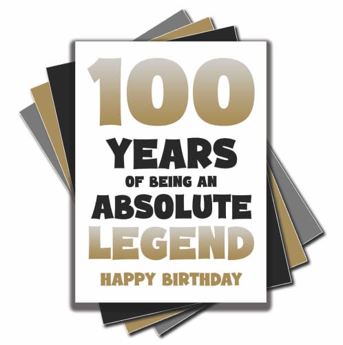 Jesting Jackass Geburtstagskarte zum 100. Geburtstag, 100 Years Of Being An Absolute Legend Happy Birthday 100. Geburtstag Geschenke für beste Freundin, beste Mutter, Vater, Opa, C982 von Jesting Jackass