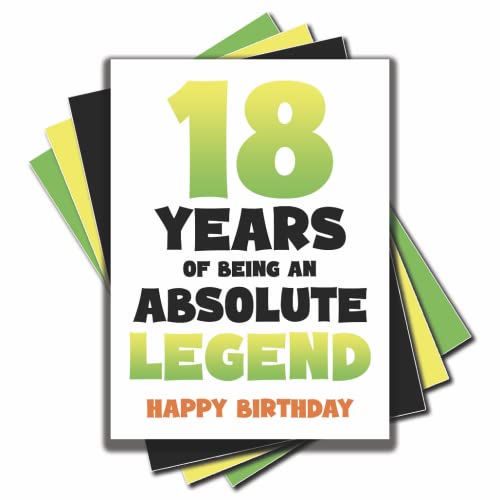 Jesting Jackass Geburtstagskarte zum 18. Geburtstag, Aufschrift "18 Years Of Being An Absolute Legende", zum 18. Geburtstag, für beste Freundin, bestie, Sohn, Tochter, Kollege, C973 von Jesting Jackass