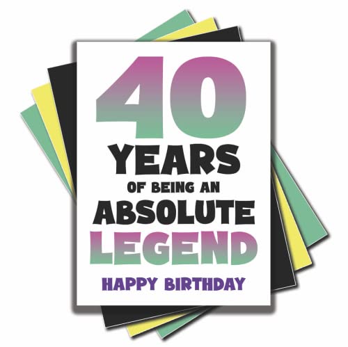 Jesting Jackass Geburtstagskarte zum 40. Geburtstag, Aufschrift "40 Years Of Being An Absolute Legende", zum 40. Geburtstag, für beste Freundin, Bestie, Sohn, Tochter, Kollege, C976 von Jesting Jackass