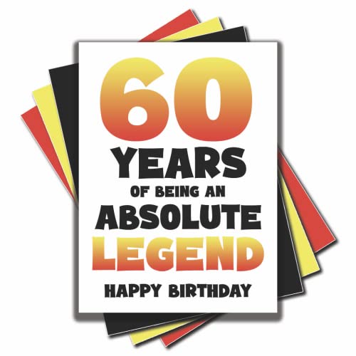 Jesting Jackass Geburtstagskarte zum 60. Geburtstag, Aufschrift "60 Years Of Being An Absolute Legend Happy Birthday 60th Birthday Gifts Best Friend Bestie Mum Dad Nana Grandad Fun C978 von Jesting Jackass