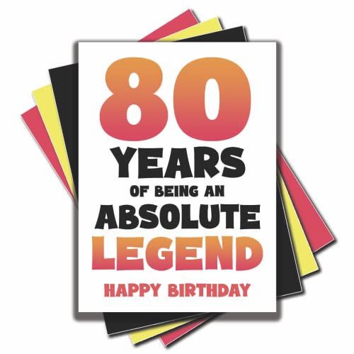 Jesting Jackass Geburtstagskarte zum 80. Geburtstag, Aufschrift "80 Years Of Being An Absolute Legend Happy Birthday 80th Birthday Gifts Best Friend Bestie Mum Dad Nana Grandad", C980 von Jesting Jackass