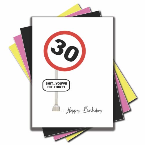 Jesting Jackass Lustige Geburtstagskarte zum 30. Geburtstag, Aufschrift: "Shit You've Hit Thirty", lustige Karte zum 30. Geburtstag, für Sohn, Tochter, beste Freundin, C958 von Jesting Jackass