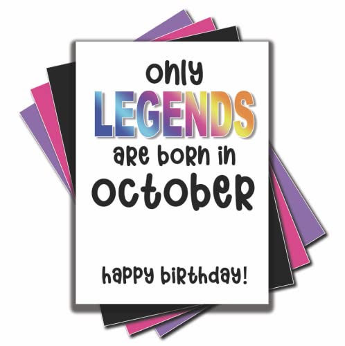 Jesting Jackass Lustige Geburtstagskarten "Only Legends Are Born In October", "Happy Birthday", für beste Freundin, Arbeitskollege, Witz, Comedy-Karte, Freund C931 von Jesting Jackass