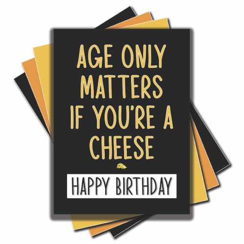 Jesting Jackass Lustige Geburtstagskarten mit Aufschrift "Age Only Matters If You're A Cheese", 50., 40., 60., 30. für ihn, Ihre Banter, beste Freundin, Büro, Cheesy Joke Fun C947 von Jesting Jackass