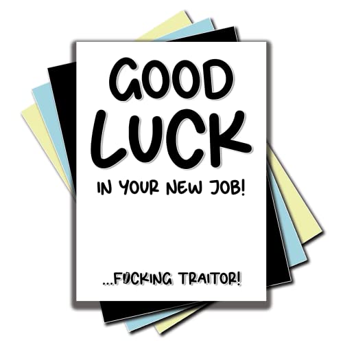 Jesting Jackass Lustiges Abschiedskarte mit Aufschrift "Good Luck In Your New Job Fucking Traitor" für Kollegen, Neuaufgabe, Abschied, Büro, Banter, lustiger Spaß C528 von Jesting Jackass