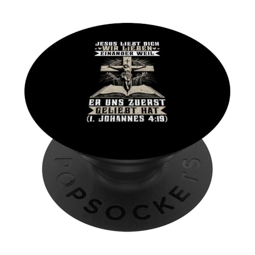Jesus Liebt Dich Christlich Gläubige Bibelstudium Gott PopSockets Klebender PopGrip von Jesus Gott Kirche Bibelleser Gebet Gottesdienst
