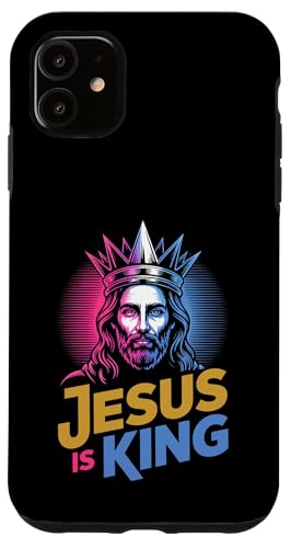 Christen Kreuz Outfit für Glaube und Bibel als Jesus is King Hülle für iPhone 11 von Jesus Outfit Bibel GlaubenGott Kirche Herren Damen