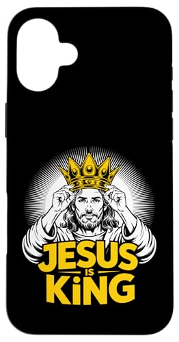 Christen Kreuz Outfit für Glaube und Bibel als Jesus is King Hülle für iPhone 16 Plus von Jesus Outfit Bibel GlaubenGott Kirche Herren Damen