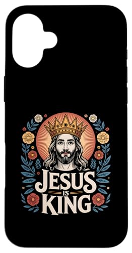 Christen Kreuz Outfit für Glaube und Bibel als Jesus is King Hülle für iPhone 16 Plus von Jesus Outfit Bibel GlaubenGott Kirche Herren Damen