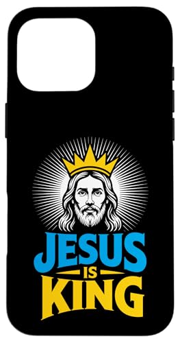 Christen Kreuz Outfit für Glaube und Bibel als Jesus is King Hülle für iPhone 16 Pro Max von Jesus Outfit Bibel GlaubenGott Kirche Herren Damen