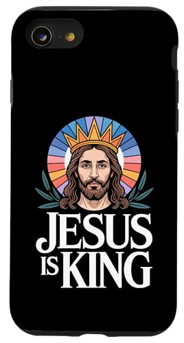 Christen Kreuz Outfit für Glaube und Bibel als Jesus is King Hülle für iPhone SE (2020) / 7 / 8 von Jesus Outfit Bibel GlaubenGott Kirche Herren Damen