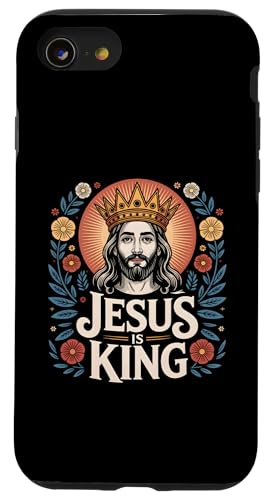 Christen Kreuz Outfit für Glaube und Bibel als Jesus is King Hülle für iPhone SE (2020) / 7 / 8 von Jesus Outfit Bibel GlaubenGott Kirche Herren Damen