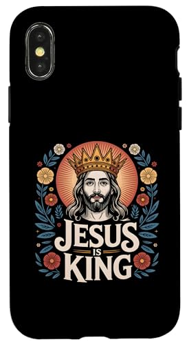 Christen Kreuz Outfit für Glaube und Bibel als Jesus is King Hülle für iPhone X/XS von Jesus Outfit Bibel GlaubenGott Kirche Herren Damen