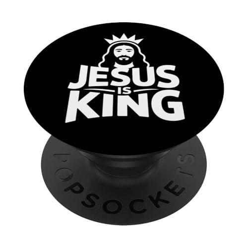 Christen Kreuz Outfit für Glaube und Bibel als Jesus is King PopSockets Klebender PopGrip Christen Kreuz Outfit für Glaube und Bibel als Jesus is King PopSockets Klebender PopGrip von Jesus Outfit Bibel GlaubenGott Kirche Herren Damen