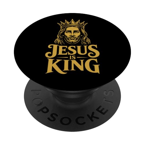 Christen Kreuz Outfit für Glaube und Bibel als Jesus is King PopSockets Klebender PopGrip Christen Kreuz Outfit für Glaube und Bibel als Jesus is King PopSockets Klebender PopGrip von Jesus Outfit Bibel GlaubenGott Kirche Herren Damen