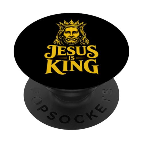 Christen Kreuz Outfit für Glaube und Bibel als Jesus is King PopSockets Klebender PopGrip Christen Kreuz Outfit für Glaube und Bibel als Jesus is King PopSockets Klebender PopGrip von Jesus Outfit Bibel GlaubenGott Kirche Herren Damen