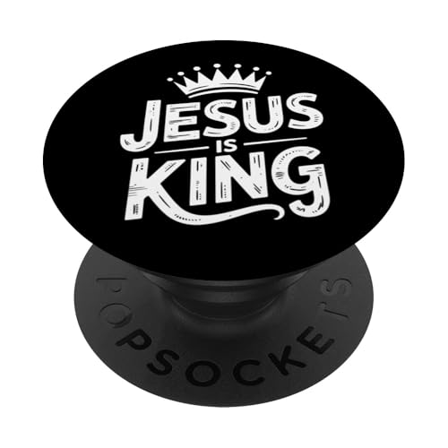 Christen Kreuz Outfit für Glaube und Bibel als Jesus is King PopSockets Klebender PopGrip Christen Kreuz Outfit für Glaube und Bibel als Jesus is King PopSockets Klebender PopGrip von Jesus Outfit Bibel GlaubenGott Kirche Herren Damen