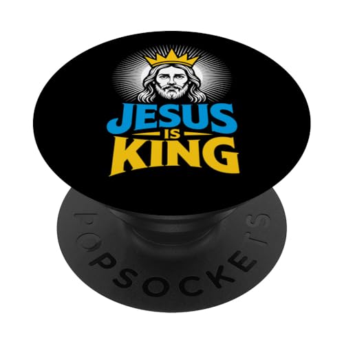 Christen Kreuz Outfit für Glaube und Bibel als Jesus is King PopSockets Klebender PopGrip Christen Kreuz Outfit für Glaube und Bibel als Jesus is King PopSockets Klebender PopGrip von Jesus Outfit Bibel GlaubenGott Kirche Herren Damen