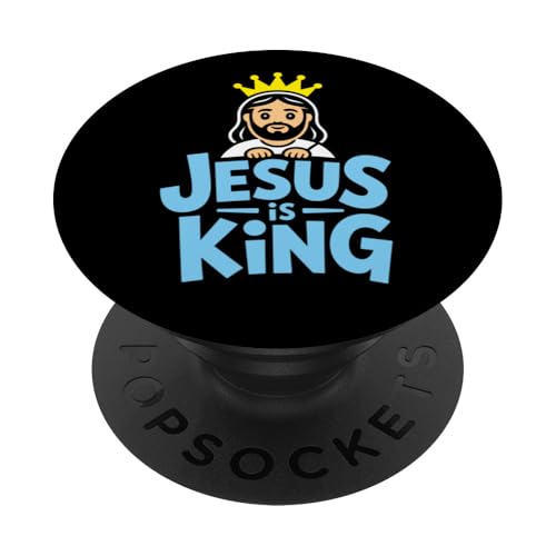 Christen Kreuz Outfit für Glaube und Bibel als Jesus is King PopSockets Klebender PopGrip Christen Kreuz Outfit für Glaube und Bibel als Jesus is King PopSockets Klebender PopGrip von Jesus Outfit Bibel GlaubenGott Kirche Herren Damen