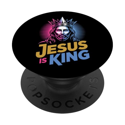 Christen Kreuz Outfit für Glaube und Bibel als Jesus is King PopSockets Klebender PopGrip Christen Kreuz Outfit für Glaube und Bibel als Jesus is King PopSockets Klebender PopGrip von Jesus Outfit Bibel GlaubenGott Kirche Herren Damen