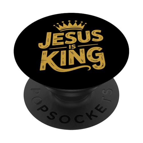 Christen Kreuz Outfit für Glaube und Bibel als Jesus is King PopSockets Klebender PopGrip Christen Kreuz Outfit für Glaube und Bibel als Jesus is King PopSockets Klebender PopGrip von Jesus Outfit Bibel GlaubenGott Kirche Herren Damen