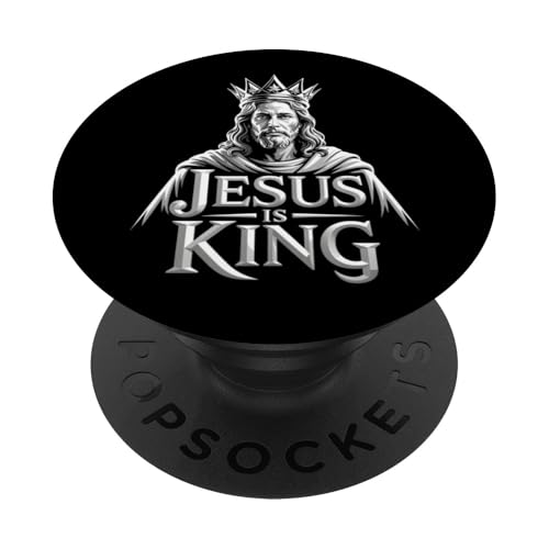 Christen Kreuz Outfit für Glaube und Bibel als Jesus is King PopSockets Klebender PopGrip Christen Kreuz Outfit für Glaube und Bibel als Jesus is King PopSockets Klebender PopGrip von Jesus Outfit Bibel GlaubenGott Kirche Herren Damen