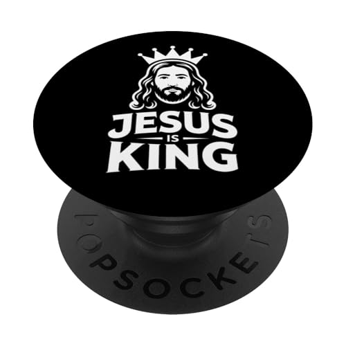 Christen Kreuz Outfit für Glaube und Bibel als Jesus is King PopSockets Klebender PopGrip Christen Kreuz Outfit für Glaube und Bibel als Jesus is King PopSockets Klebender PopGrip von Jesus Outfit Bibel GlaubenGott Kirche Herren Damen
