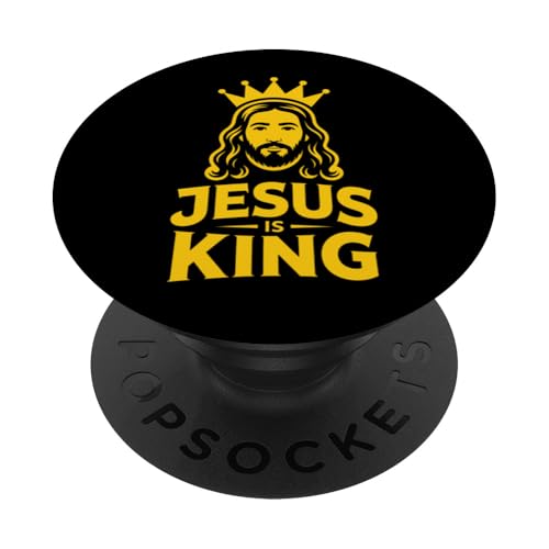 Christen Kreuz Outfit für Glaube und Bibel als Jesus is King PopSockets Klebender PopGrip Christen Kreuz Outfit für Glaube und Bibel als Jesus is King PopSockets Klebender PopGrip von Jesus Outfit Bibel GlaubenGott Kirche Herren Damen