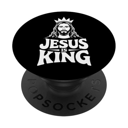Christen Kreuz Outfit für Glaube und Bibel als Jesus is King PopSockets Klebender PopGrip Christen Kreuz Outfit für Glaube und Bibel als Jesus is King PopSockets Klebender PopGrip von Jesus Outfit Bibel GlaubenGott Kirche Herren Damen