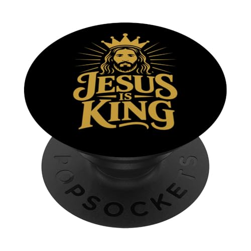 Christen Kreuz Outfit für Glaube und Bibel als Jesus is King PopSockets Klebender PopGrip Christen Kreuz Outfit für Glaube und Bibel als Jesus is King PopSockets Klebender PopGrip von Jesus Outfit Bibel GlaubenGott Kirche Herren Damen