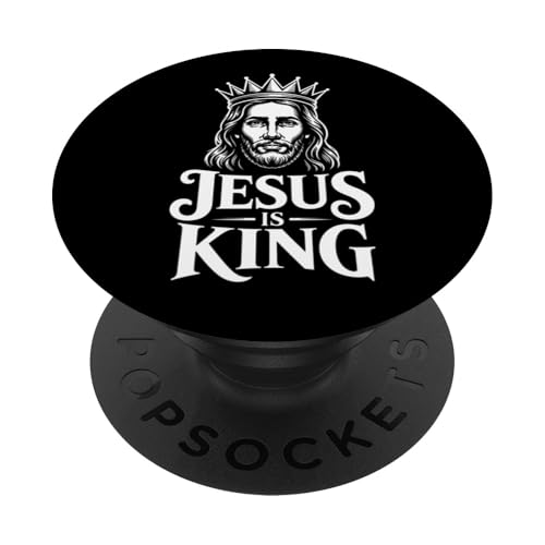Christen Kreuz Outfit für Glaube und Bibel als Jesus is King PopSockets Klebender PopGrip Christen Kreuz Outfit für Glaube und Bibel als Jesus is King PopSockets Klebender PopGrip von Jesus Outfit Bibel GlaubenGott Kirche Herren Damen