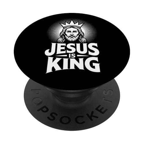 Christen Kreuz Outfit für Glaube und Bibel als Jesus is King PopSockets Klebender PopGrip Christen Kreuz Outfit für Glaube und Bibel als Jesus is King PopSockets Klebender PopGrip von Jesus Outfit Bibel GlaubenGott Kirche Herren Damen