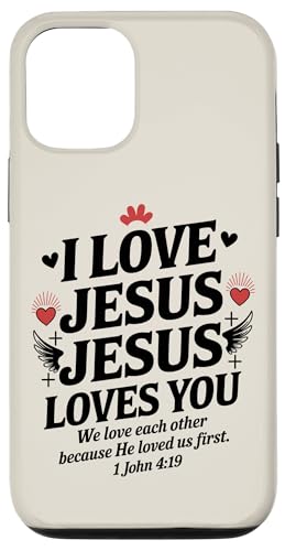 I Love Jesus Jesus Loves You Christian Jesus Bibelvers Hülle für iPhone 12/12 Pro von Jesus loves you Religious Gifts for Christians