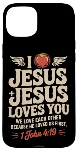 I Love Jesus Jesus Loves You Christian Jesus Bibelvers Hülle für iPhone 15 Plus I Love Jesus Jesus Loves You Christian Jesus Bibelvers Hülle für iPhone 15 Plus von Jesus loves you Religious Gifts for Christians