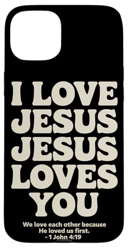 I Love Jesus Jesus Loves You Christian Jesus Bibelvers Hülle für iPhone 15 Plus I Love Jesus Jesus Loves You Christian Jesus Bibelvers Hülle für iPhone 15 Plus von Jesus loves you Religious Gifts for Christians