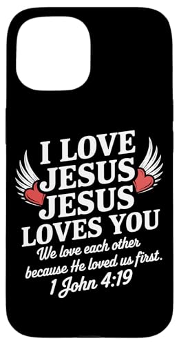 I Love Jesus Jesus Loves You Christian Jesus Bibelvers Hülle für iPhone 15 I Love Jesus Jesus Loves You Christian Jesus Bibelvers Hülle für iPhone 15 von Jesus loves you Religious Gifts for Christians