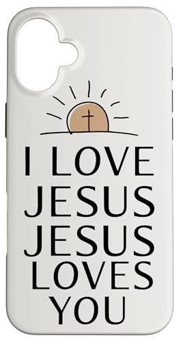I Love Jesus Jesus Loves You Christian Jesus Bibelvers Hülle für iPhone 16 Plus I Love Jesus Jesus Loves You Christian Jesus Bibelvers Hülle für iPhone 16 Plus von Jesus loves you Religious Gifts for Christians