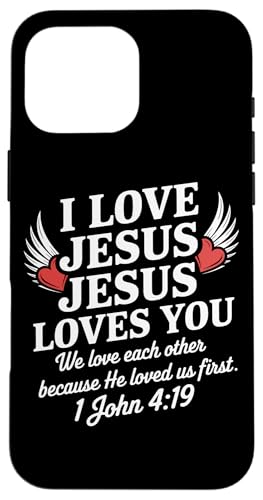 I Love Jesus Jesus Loves You Christian Jesus Bibelvers Hülle für iPhone 16 Pro Max I Love Jesus Jesus Loves You Christian Jesus Bibelvers Hülle für iPhone 16 Pro Max von Jesus loves you Religious Gifts for Christians