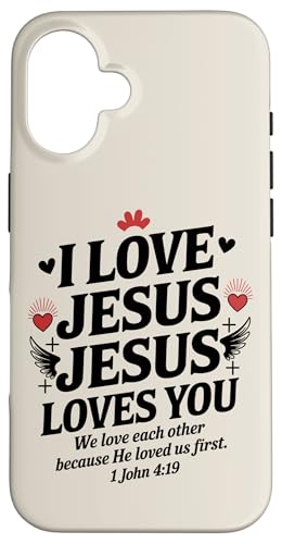I Love Jesus Jesus Loves You Christian Jesus Bibelvers Hülle für iPhone 16 von Jesus loves you Religious Gifts for Christians