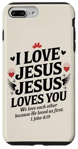 I Love Jesus Jesus Loves You Christian Jesus Bibelvers Hülle für iPhone 7 Plus/8 Plus I Love Jesus Jesus Loves You Christian Jesus Bibelvers Hülle für iPhone 7 Plus/8 Plus von Jesus loves you Religious Gifts for Christians