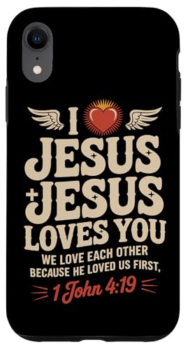 I Love Jesus Jesus Loves You Christian Jesus Bibelvers Hülle für iPhone XR von Jesus loves you Religious Gifts for Christians