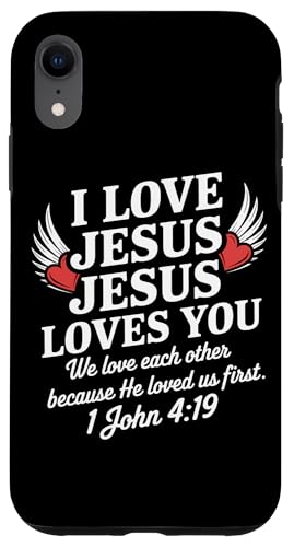 I Love Jesus Jesus Loves You Christian Jesus Bibelvers Hülle für iPhone XR von Jesus loves you Religious Gifts for Christians