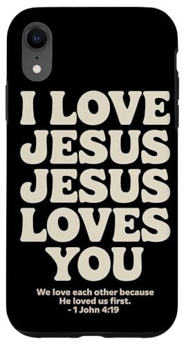 I Love Jesus Jesus Loves You Christian Jesus Bibelvers Hülle für iPhone XR von Jesus loves you Religious Gifts for Christians