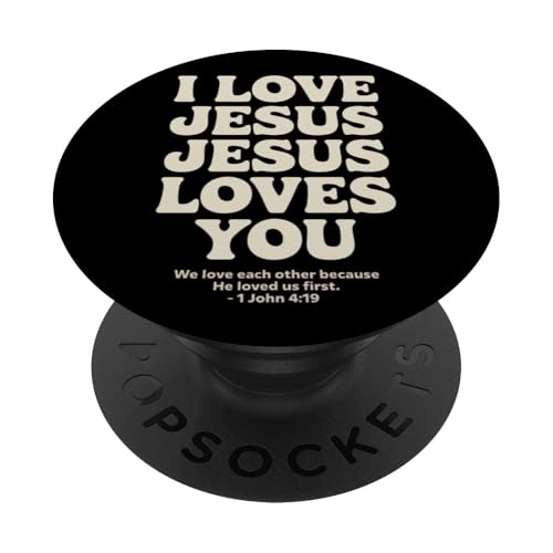 I Love Jesus Jesus Loves You Christian Jesus Bibelvers PopSockets Klebender PopGrip I Love Jesus Jesus Loves You Christian Jesus Bibelvers PopSockets Klebender PopGrip von Jesus loves you Religious Gifts for Christians