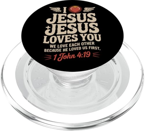 I Love Jesus Jesus Loves You Christian Jesus Bibelvers PopSockets PopGrip für MagSafe I Love Jesus Jesus Loves You Christian Jesus Bibelvers PopSockets PopGrip für MagSafe von Jesus loves you Religious Gifts for Christians