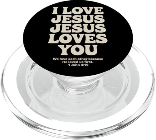 I Love Jesus Jesus Loves You Christian Jesus Bibelvers PopSockets PopGrip für MagSafe I Love Jesus Jesus Loves You Christian Jesus Bibelvers PopSockets PopGrip für MagSafe von Jesus loves you Religious Gifts for Christians