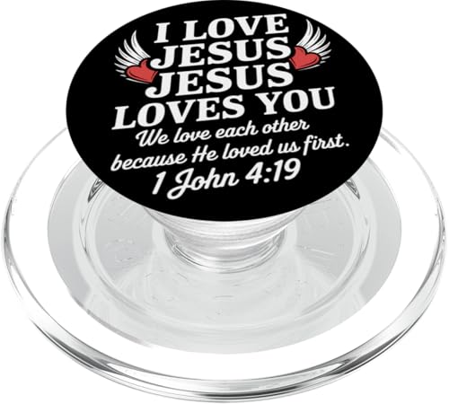I Love Jesus Jesus Loves You Christian Jesus Bibelvers PopSockets PopGrip für MagSafe I Love Jesus Jesus Loves You Christian Jesus Bibelvers PopSockets PopGrip für MagSafe von Jesus loves you Religious Gifts for Christians